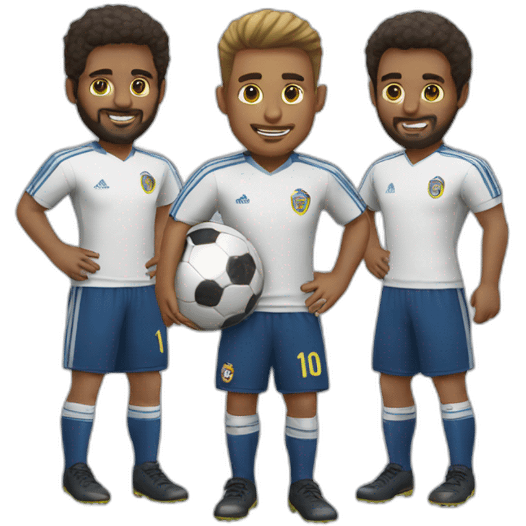 equipo de 3 personas futbol emoji