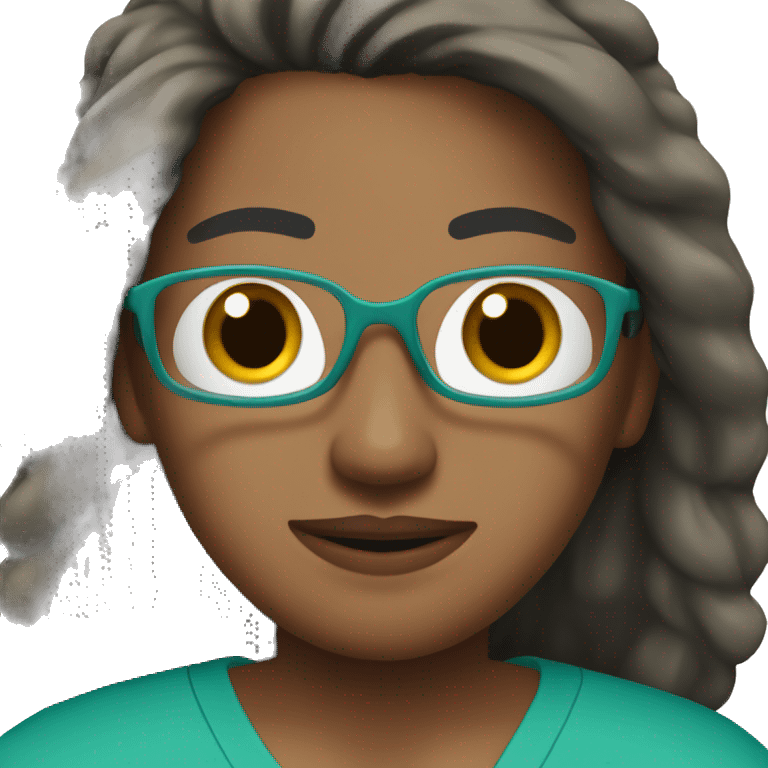 Surgeon with teal scrubs and brown skin,  emoji