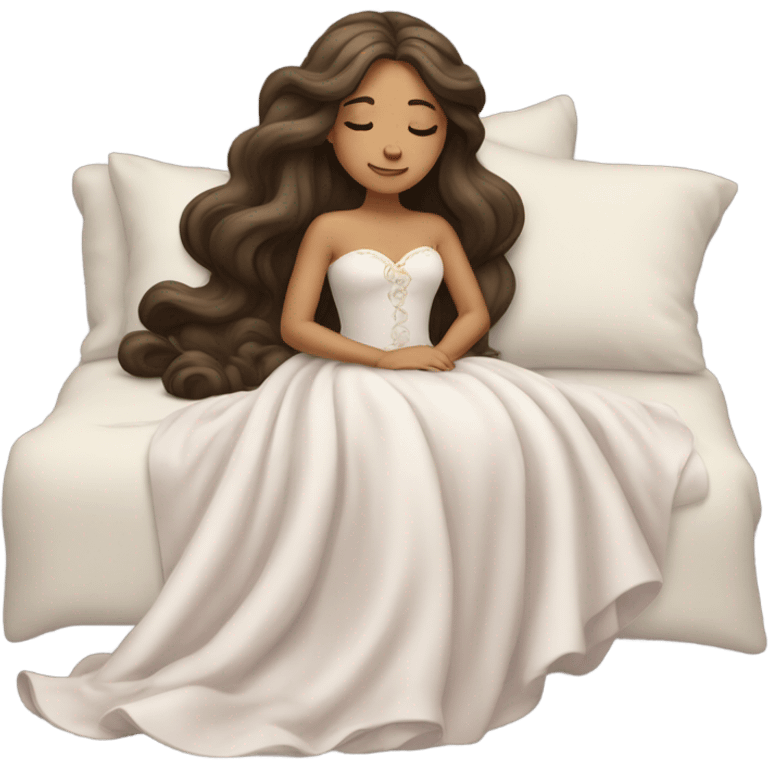 Brunette princess sleeping emoji