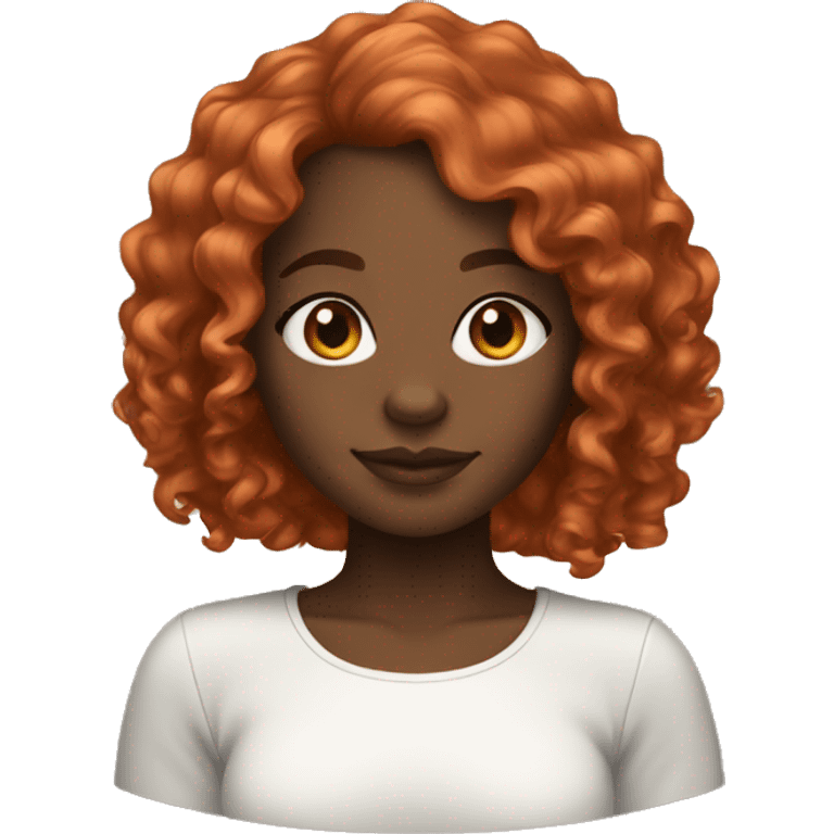 black girl with copper curly shoulder length hair emoji