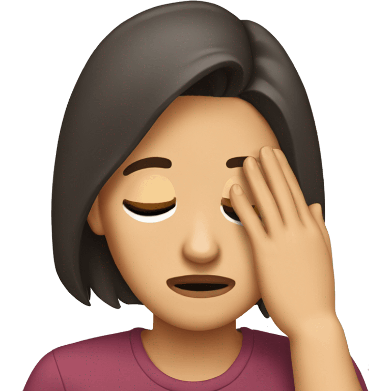 Brunette doing facepalm emoji