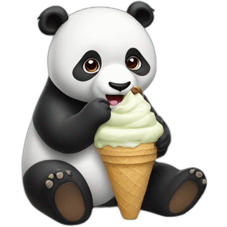 Panda eating ice cream emoji