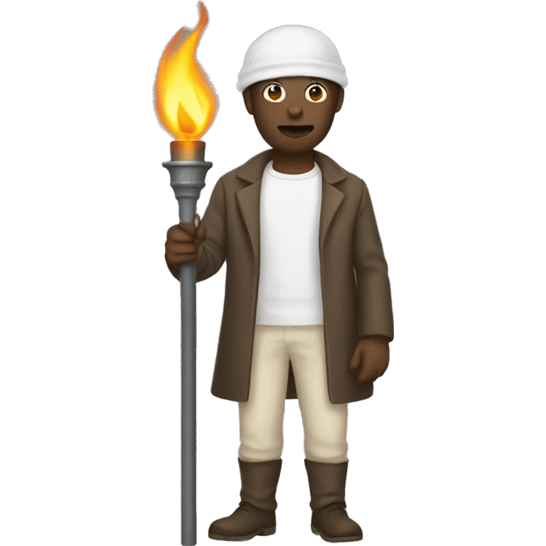 Faceless frenchman with torch emoji