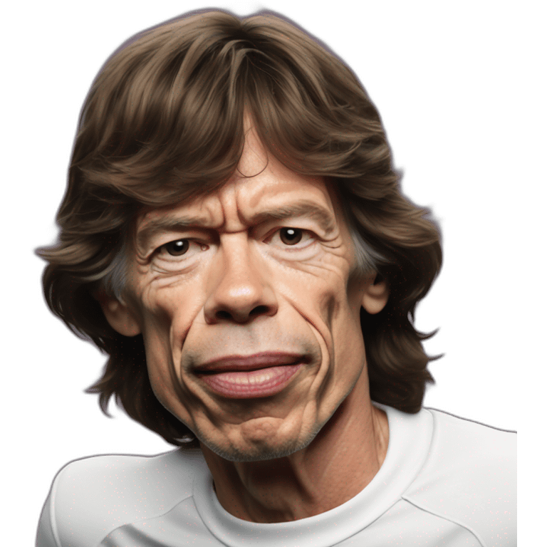 Hiper realistic mick Jagger rolling Stones real madrid emoji