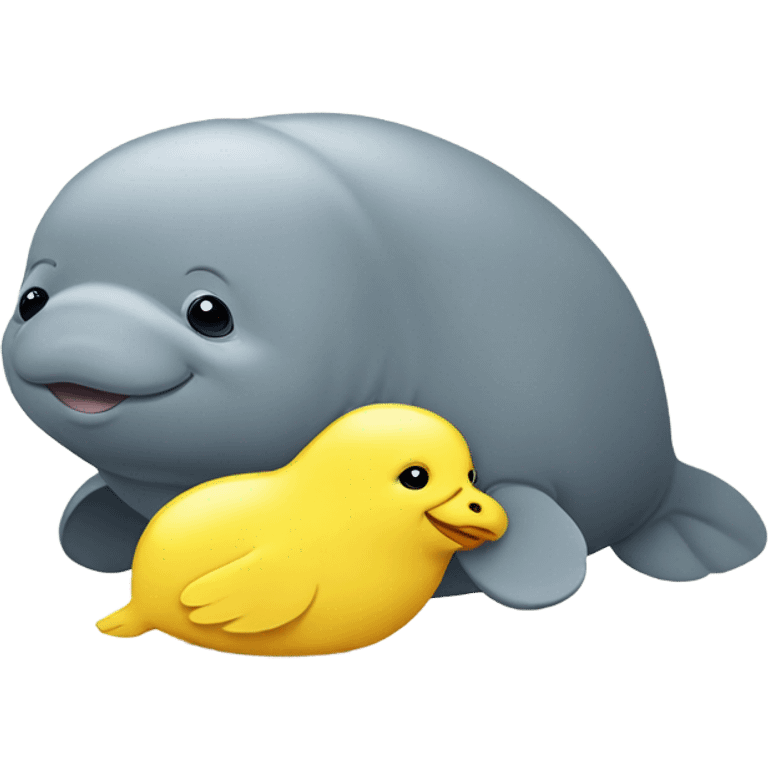 a manatee and a yellow chick emoji