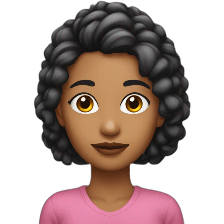 Chica blanca de pelo negro con pendiente nariz emoji