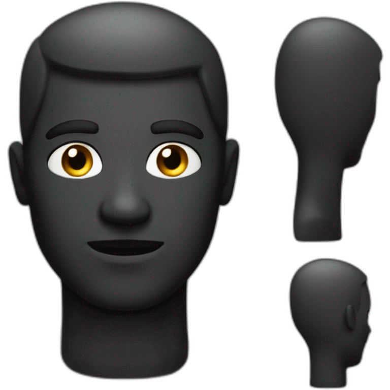 Homme habillé tout en noir visage caché  emoji