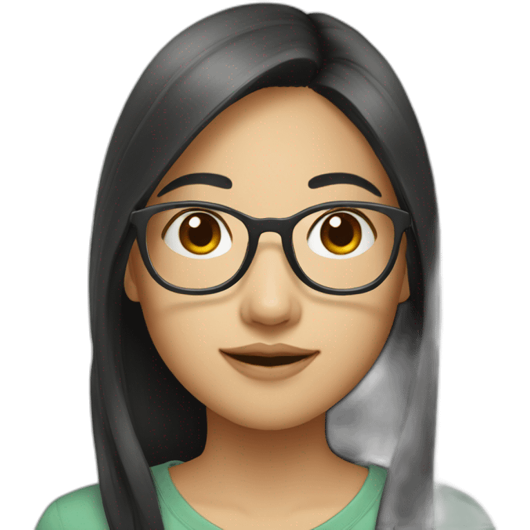 Asian girl with glasses emoji