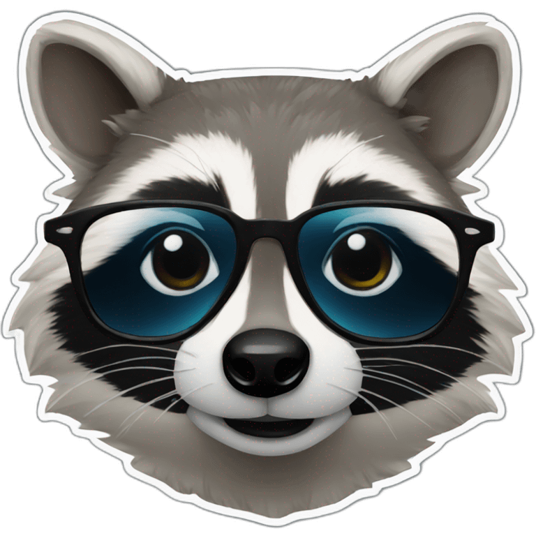 raccoon with glasses emoji