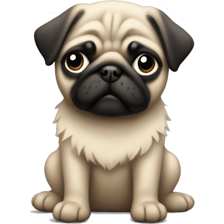 A pug puppy with scruffy fur emoji