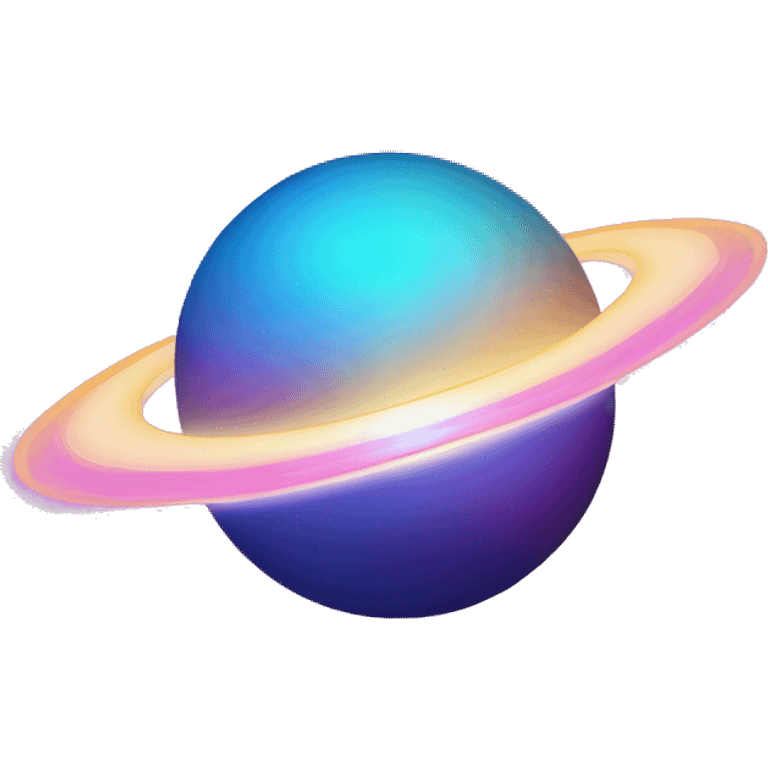 sparkly glittery blue purple and pink gradient planet with a cheesy saturn ring emoji