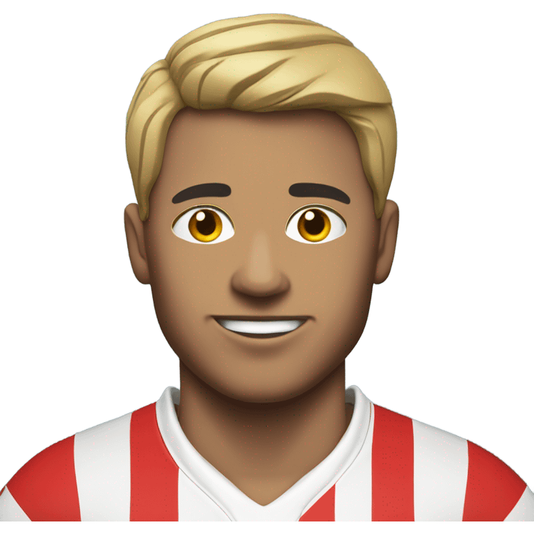 Rugby player in red and white stripe jersey emoji