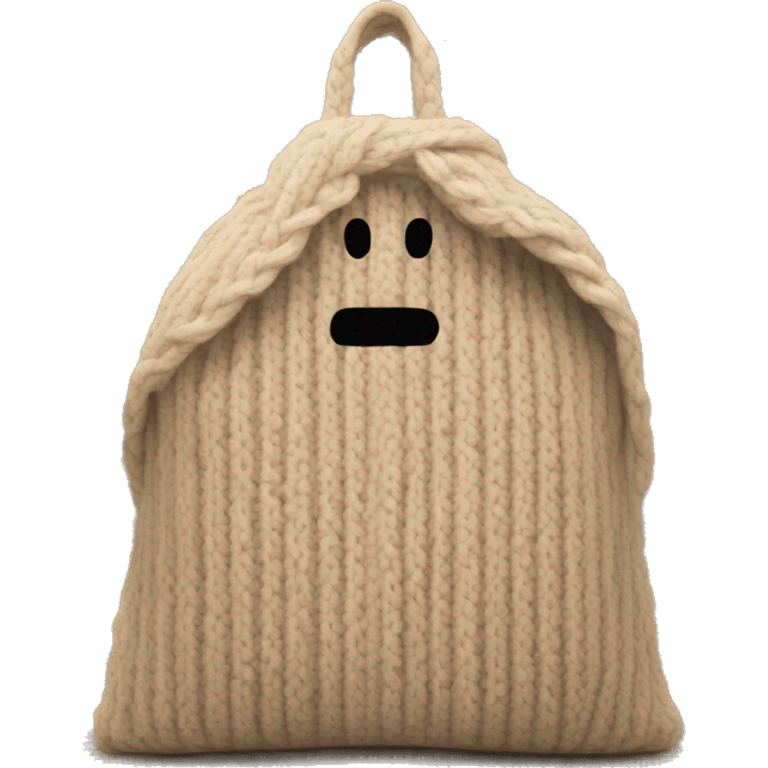 Beige knitted body bag emoji