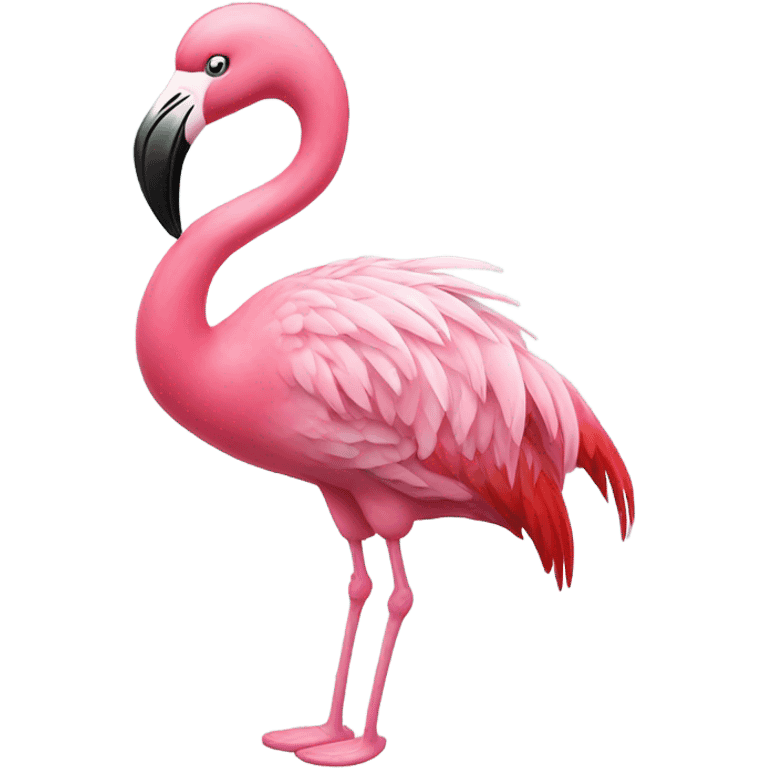 Pink flamingo with shoes emoji