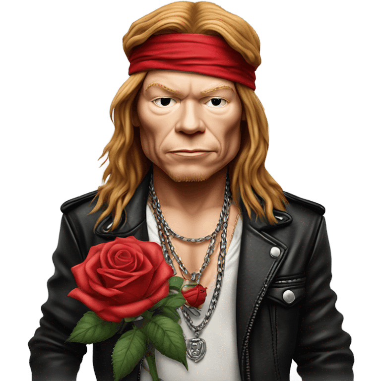 Axl Rose with a rose realistic emoji