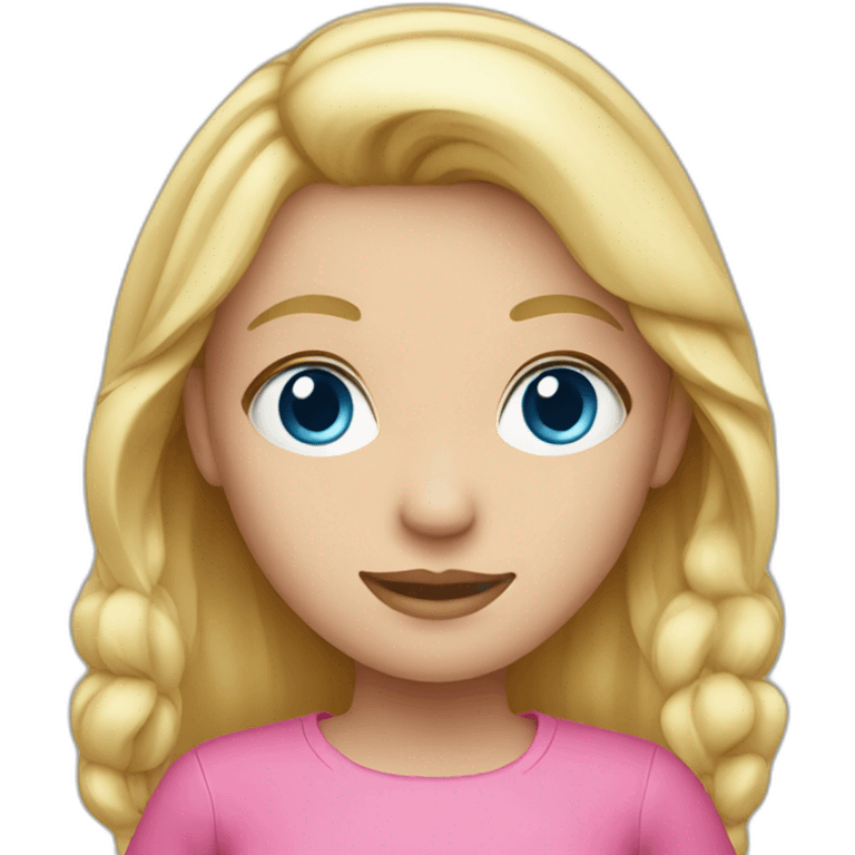 Blond girl with blue eyes and pink clothes emoji