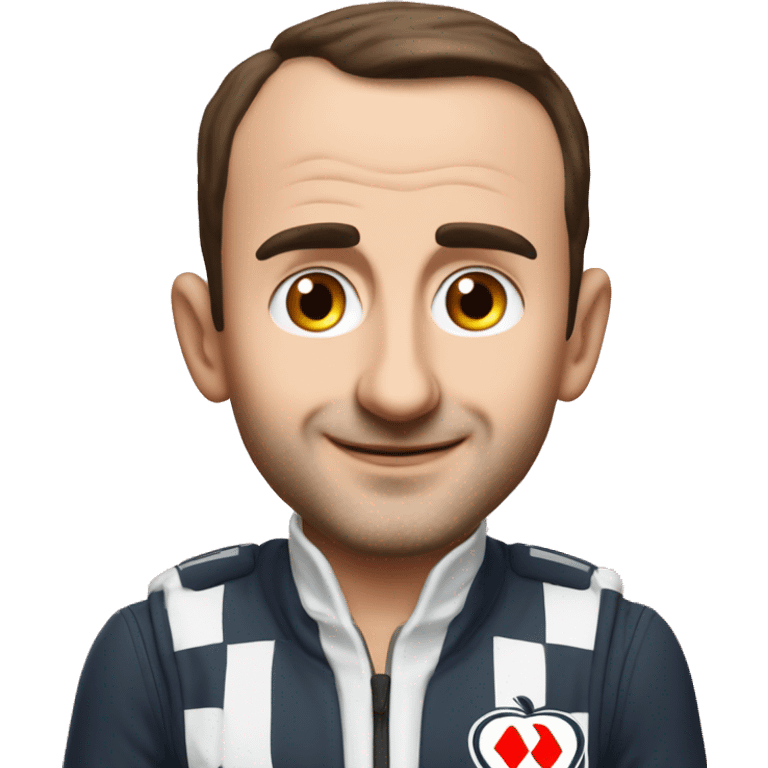 Make me an emoji of Robert Kubica with his Orlen Costume like apple emoji style emoji