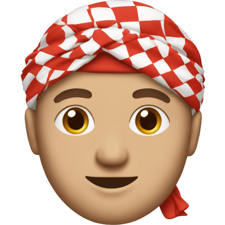 Make a man wearing a checkered red and white turban emoji