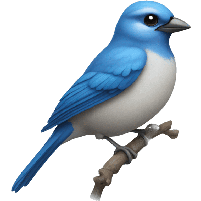 blue sparrow with an emoji