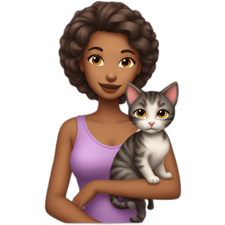 Coquette girl and her lil cat emoji