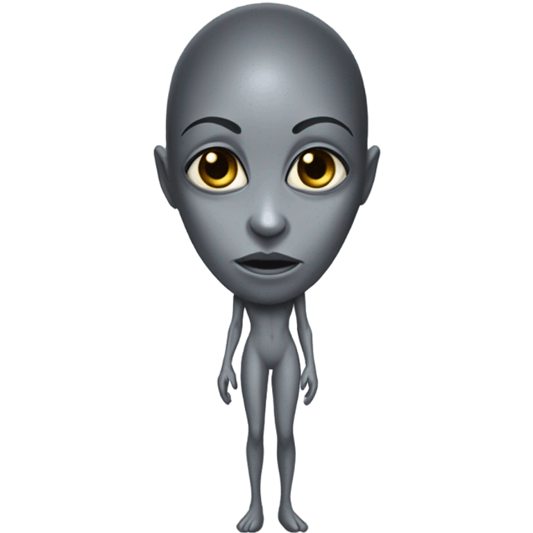 a gray alien woman full body emoji