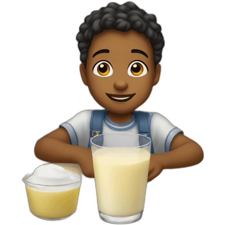 Une petite enfant de moins d'un an qui sait lire "lait entier" emoji