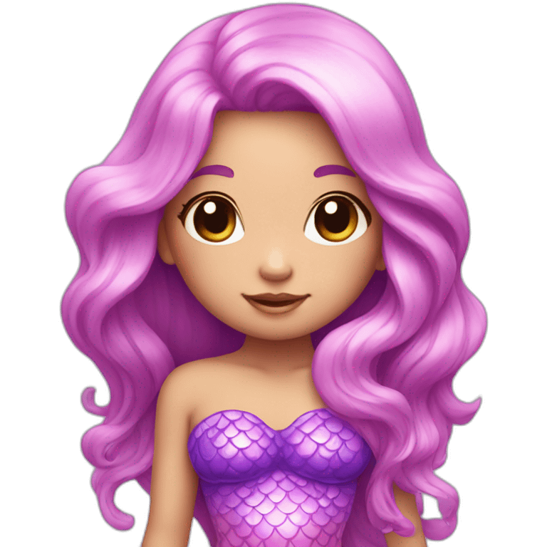 pink purple cute kawaii mermaid emoji