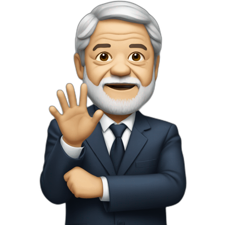 president lula da silva doing a L shape with hands emoji