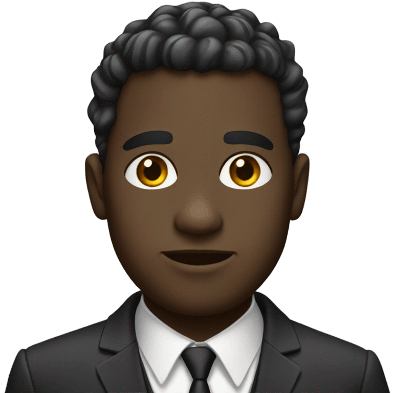 Black guy in a grey and black suit emoji