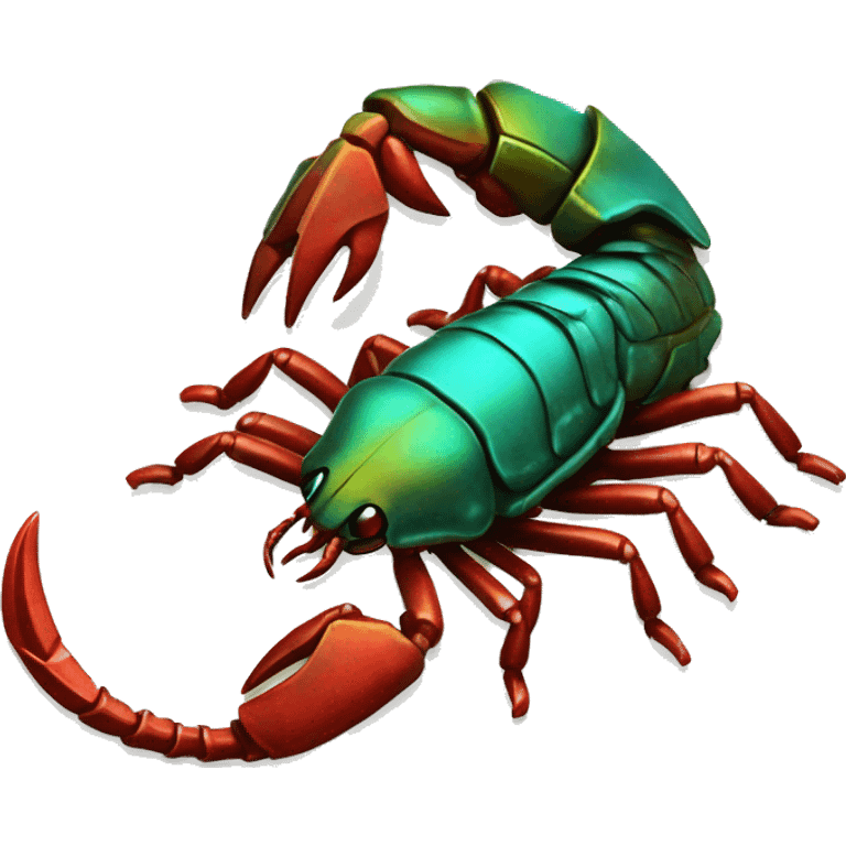 Black red gold green cyan rusty grunge scorpion with stinger emoji