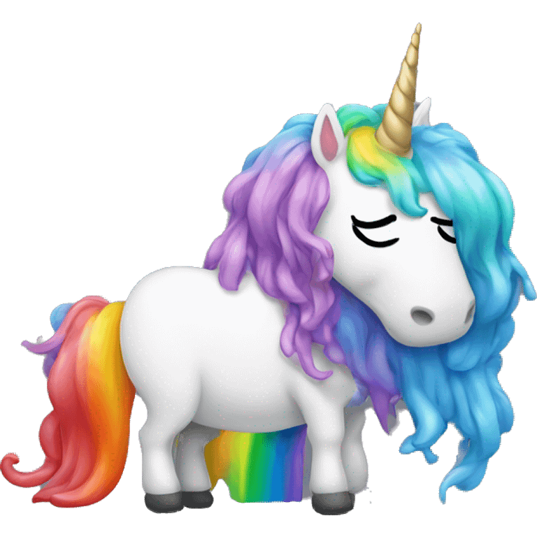 Unicorn vomiting rainbow emoji