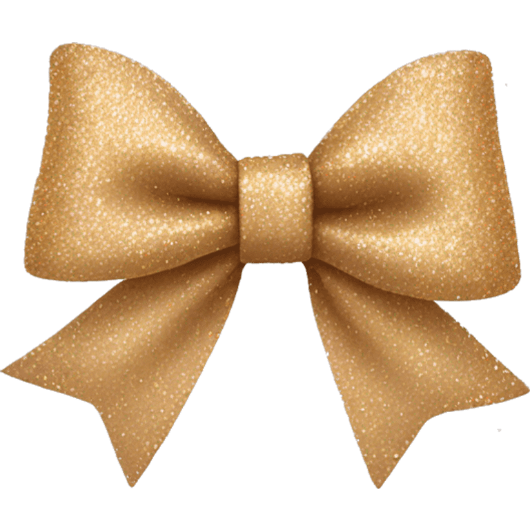 Beige Glitter bow emoji