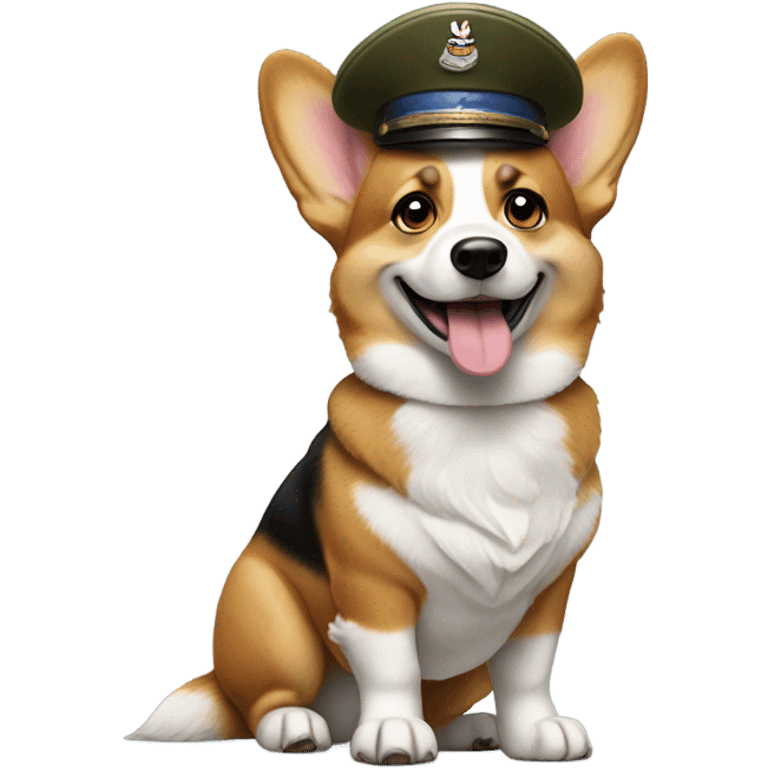 Saluting corgi emoji