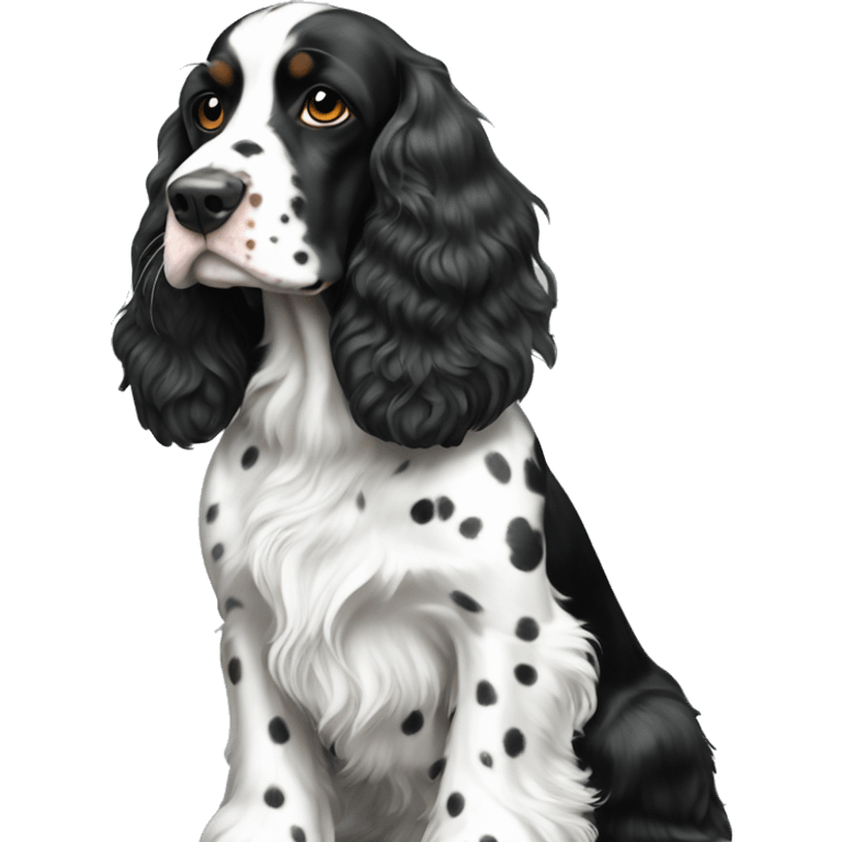 black with white spots english cocker spaniel  emoji