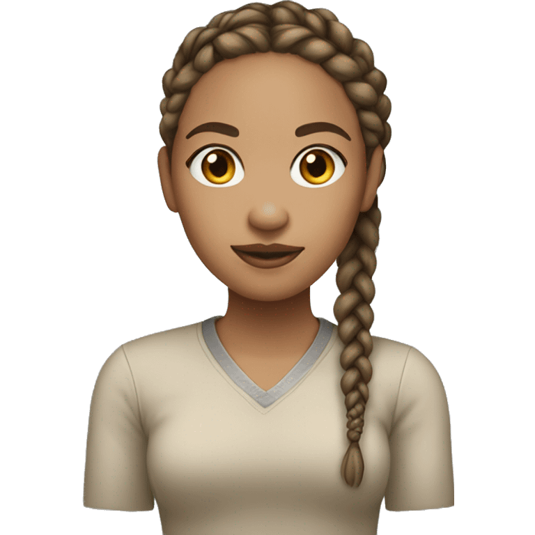 Light skin woman with braids  emoji