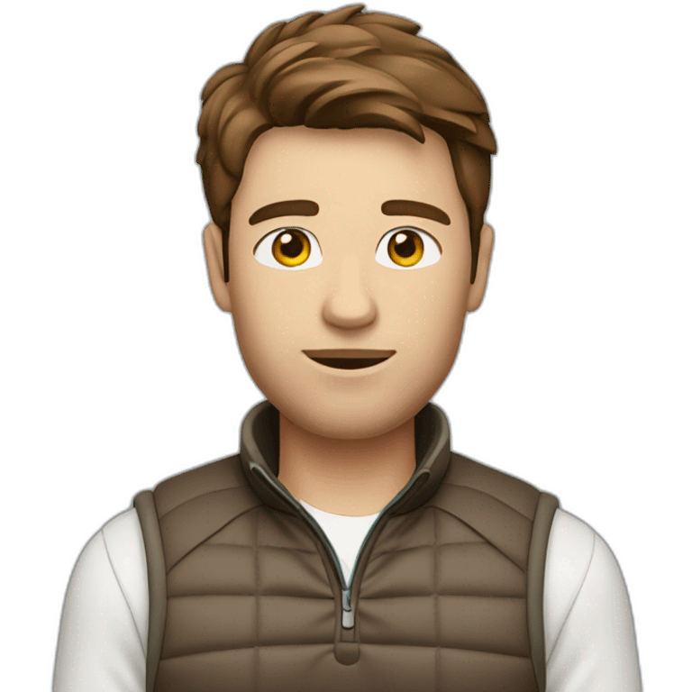 golfer with brown hair wearing gilet emoji