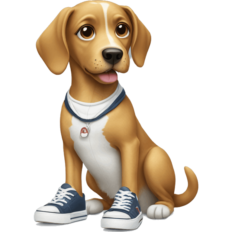 Dog wearing sneakers emoji