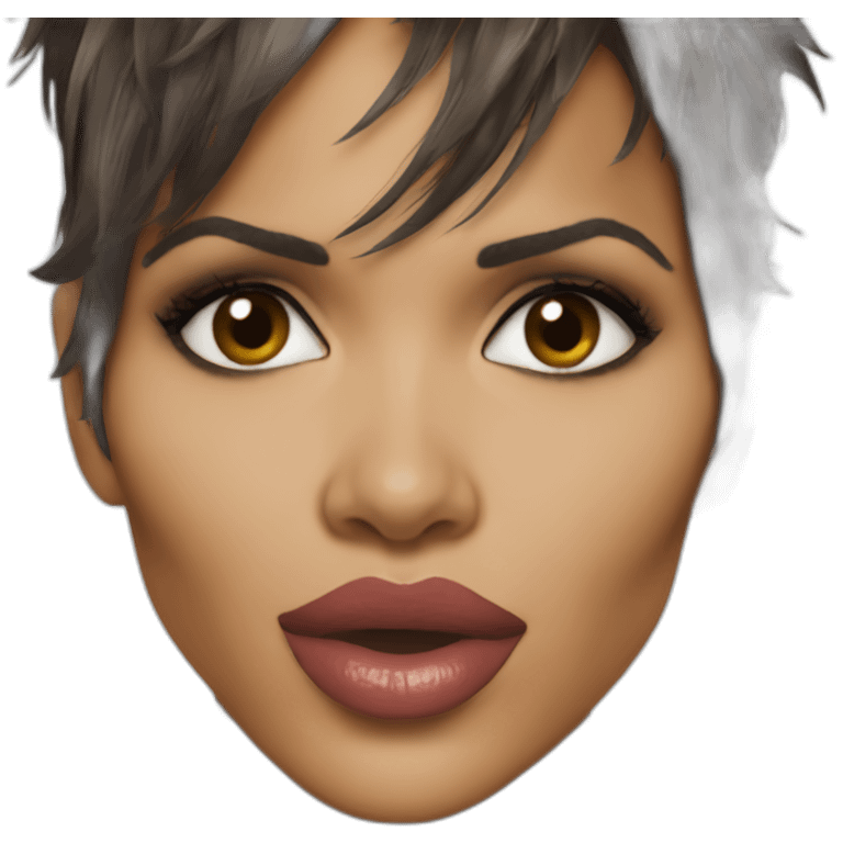 Halle berry seductive kiss emoji