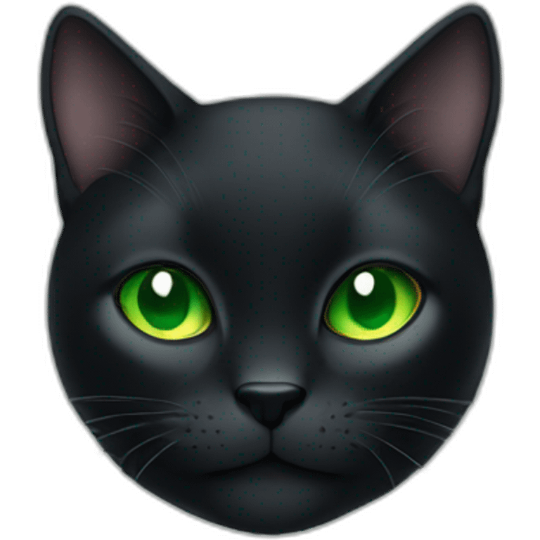 Black cat with green eyes emoji