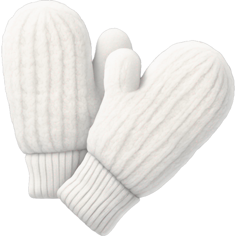 pair of white cozy mittens  emoji