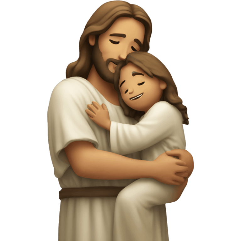 Jesus christ hugging a child emoji