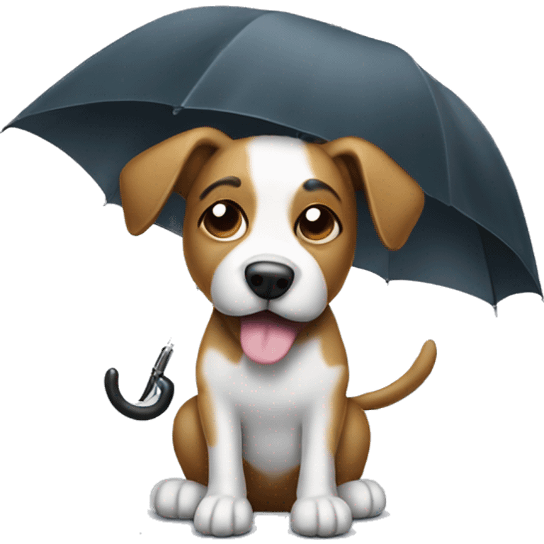 Poor dog with poop and umbrella  emoji