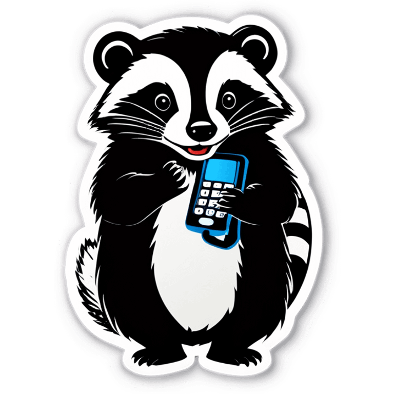 badger with corded phone emoji