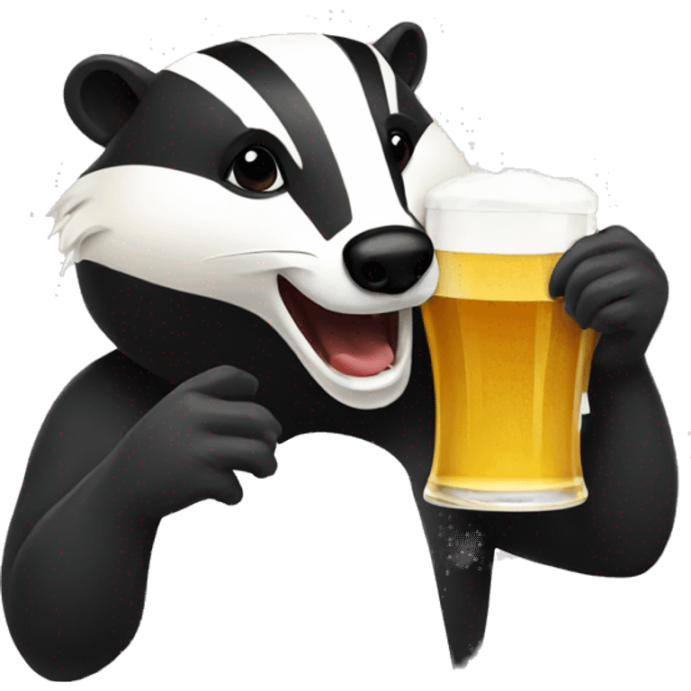 badger drinking beer emoji