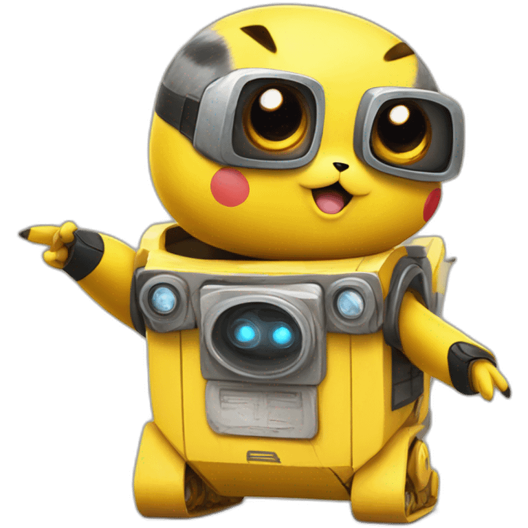 Pikachu and wall-e team up emoji