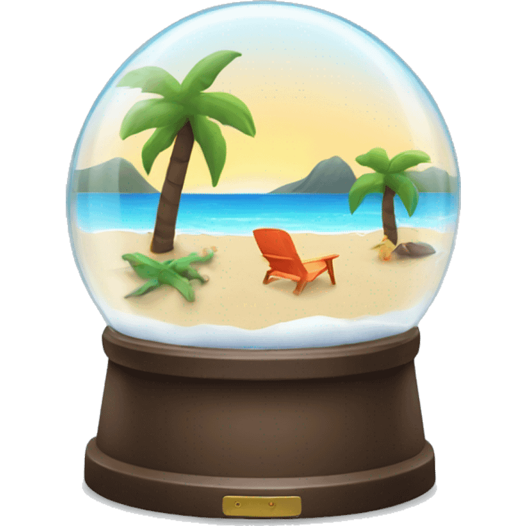 Beach in a snow globe  emoji