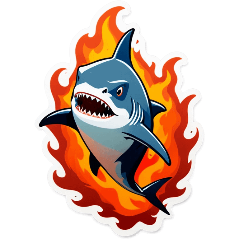 shark on fire emoji