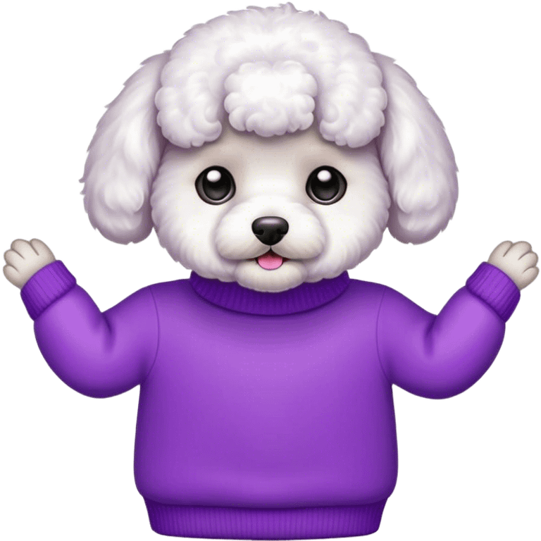 Bichon in a purple sweater emoji