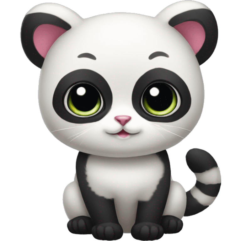 cute masked panda-cat-hybrid emoji