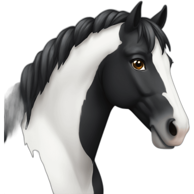 cavalo preto e branco emoji